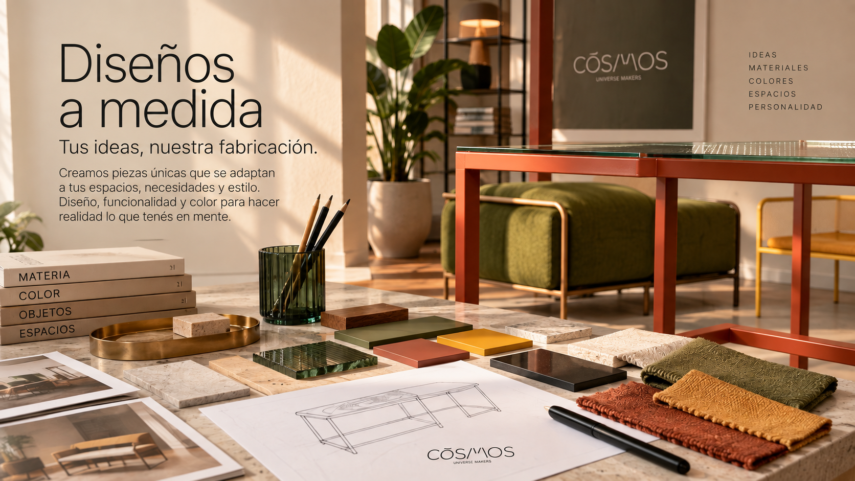 Dise&ntilde;os de muebles a medida COSMOS - materiales, colores y terminaciones